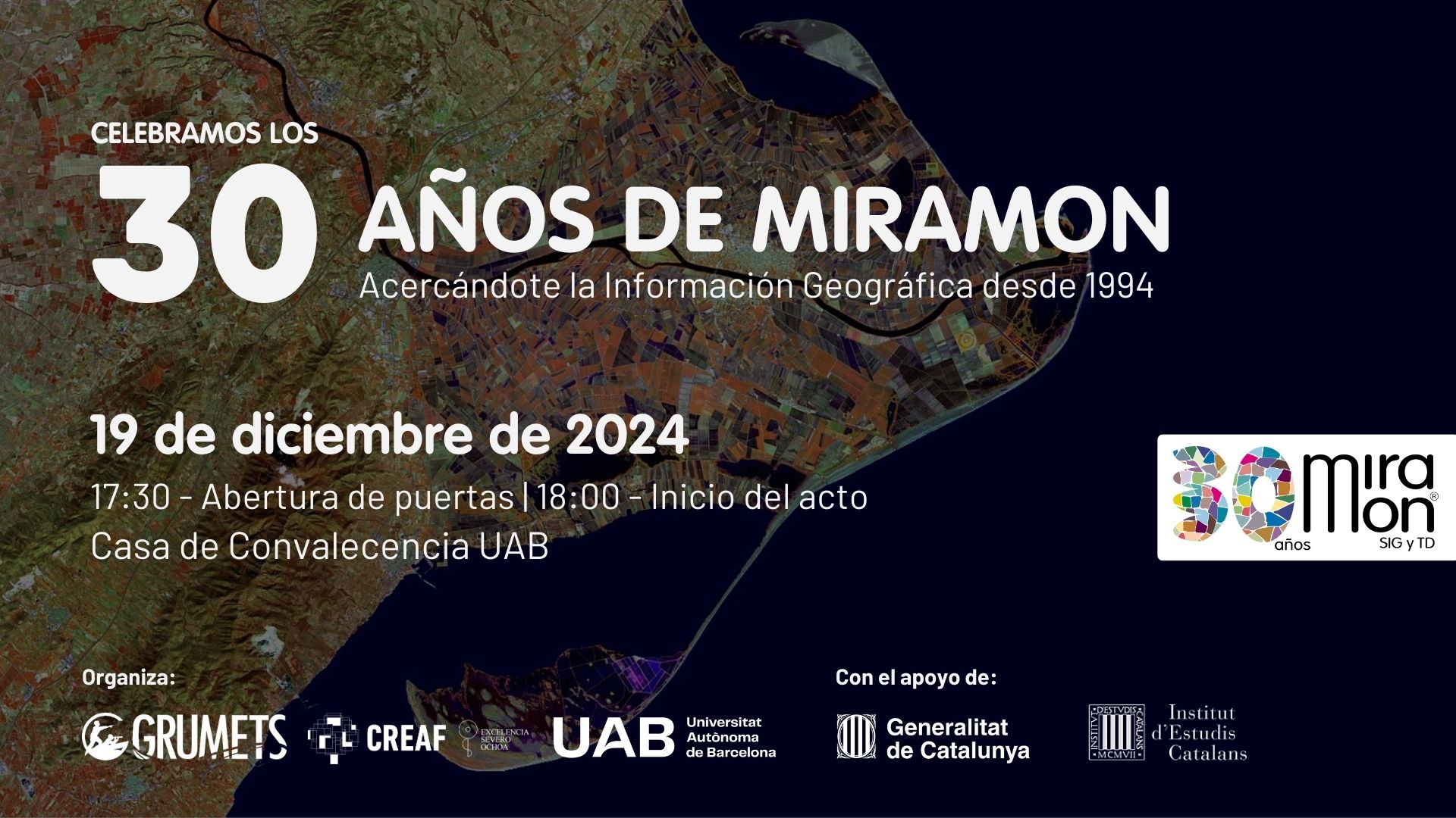 Invitaci�n Acto MiraMon 30 a�os