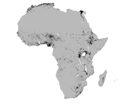 Population density grid for 1990