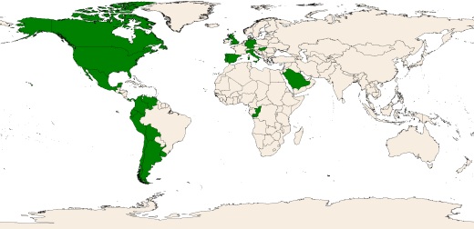 Països sol·licitants de llicències durant el Dia Mundial del SIG